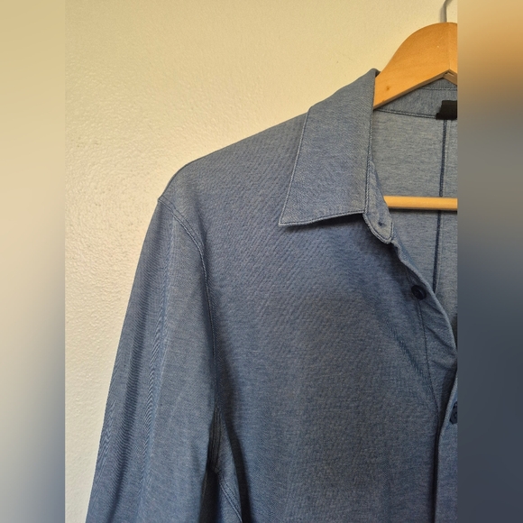 Lululemon Commision Long Sleeve Shirt Blue Mens Size Large - Picture 3 of 6